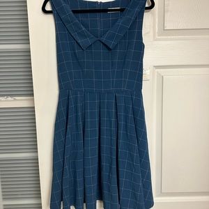 Vintage retro 1950’s style blue collared dress with pockets NWT